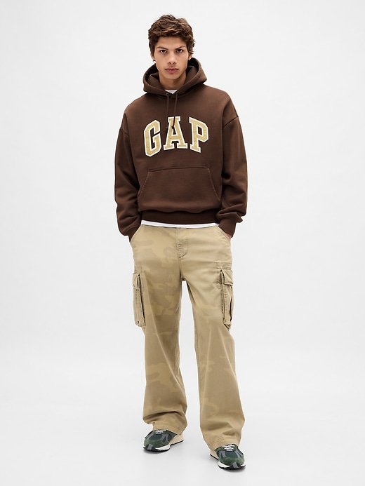 extra schwerer übergroßer logo-hoodie aus french terry