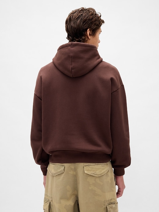 extra schwerer übergroßer logo-hoodie aus french terry