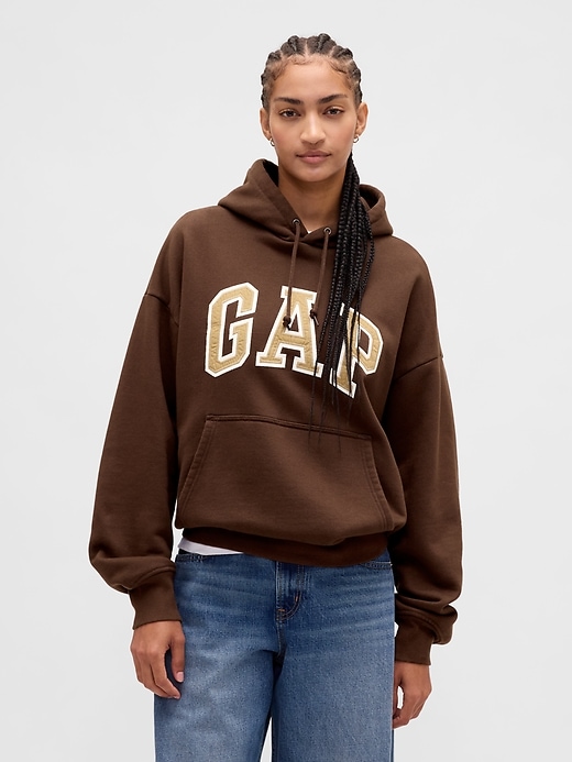 extra schwerer übergroßer logo-hoodie aus french terry