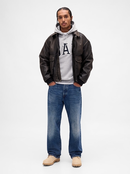 extra schwerer übergroßer logo-hoodie aus french terry