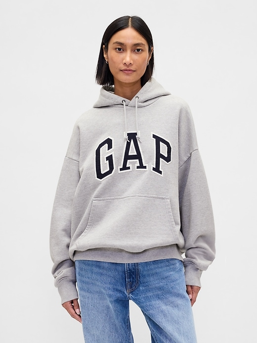 extra schwerer übergroßer logo-hoodie aus french terry