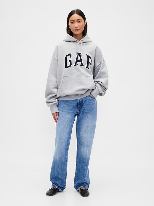 extra schwerer übergroßer logo-hoodie aus french terry