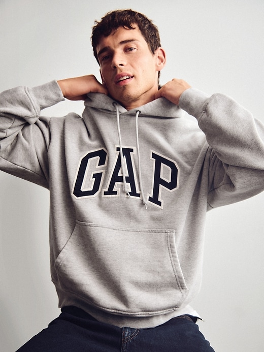 extra schwerer übergroßer logo-hoodie aus french terry
