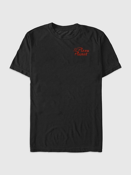 toy story pizza planet t-shirt mit stickerei