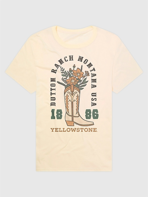 yellowstone flower cowboy boot grafik-t-shirt
