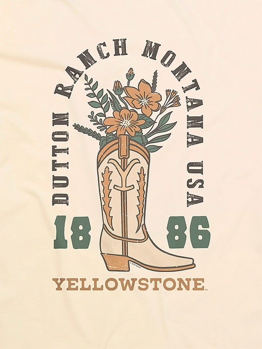 yellowstone flower cowboy boot grafik-t-shirt