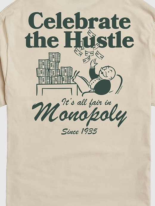 monopoly „feiere den hustle-t-shirt mit grafik