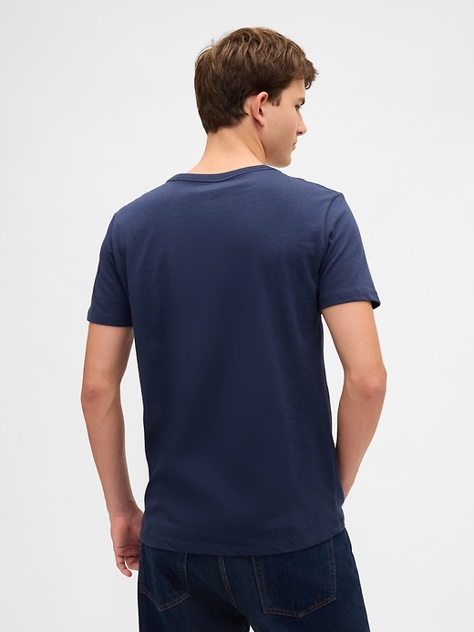 baumwolljersey-t-shirt mit v-ausschnitt