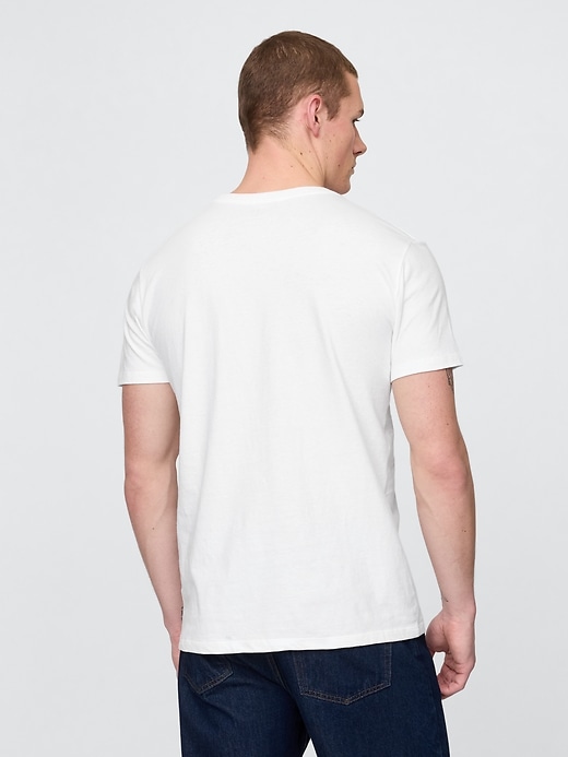 baumwolljersey-t-shirt mit v-ausschnitt