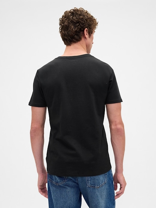 baumwolljersey-t-shirt mit v-ausschnitt