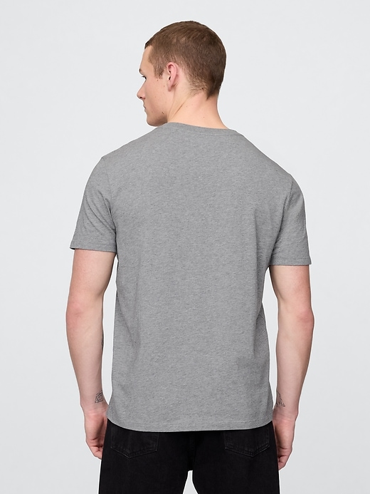 baumwolljersey-t-shirt mit v-ausschnitt