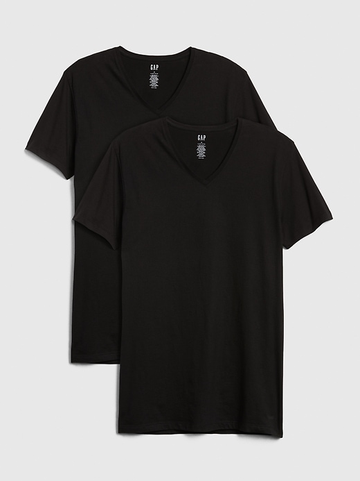 klassisches v-ausschnitt-t-shirt 2er-pack