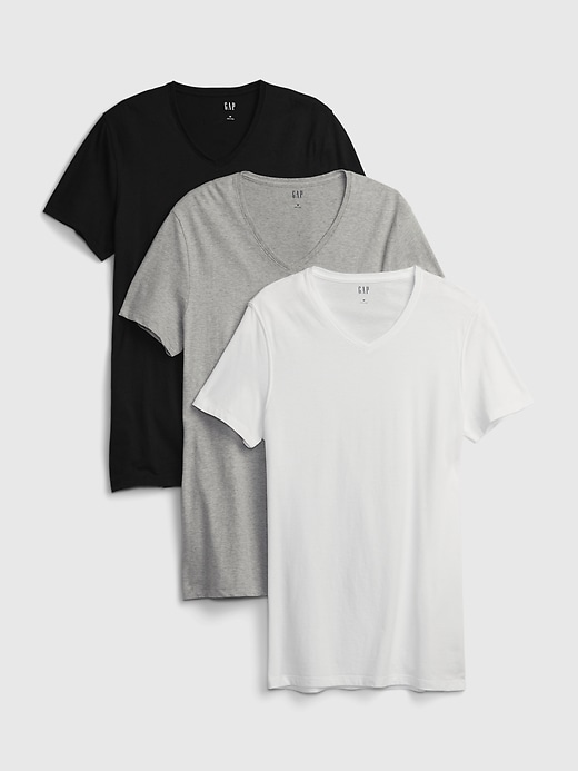 klassisches v-ausschnitt-t-shirt 3er-pack