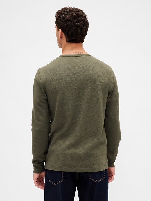 henley-t-shirt mit doppelstrick