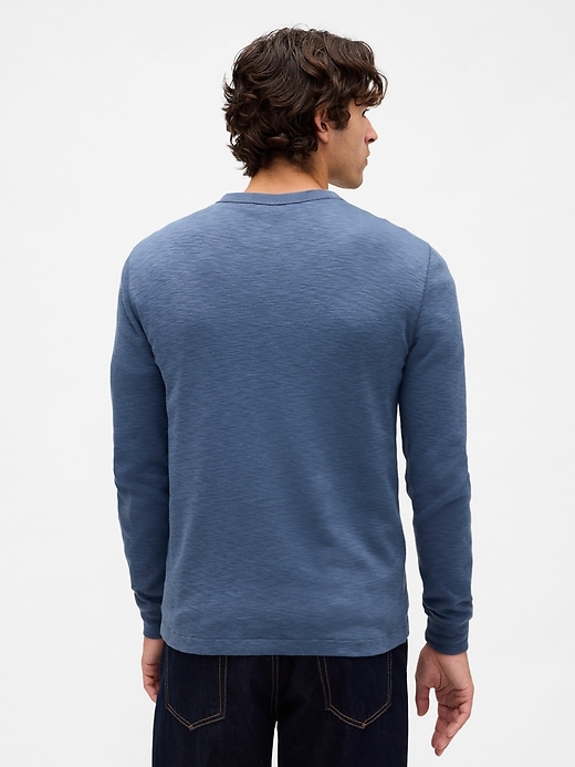 henley-t-shirt mit doppelstrick