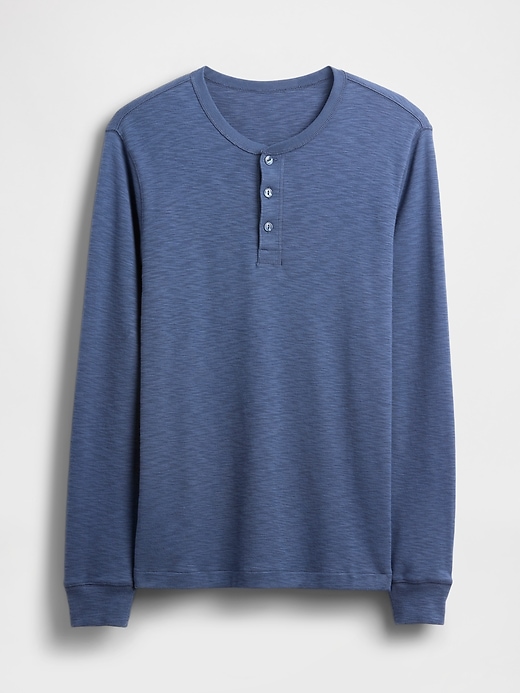 henley-t-shirt mit doppelstrick