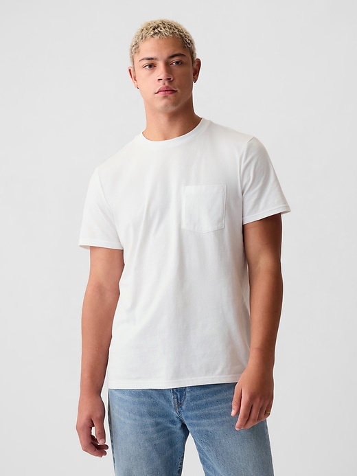 t-shirt aus bio-baumwolle für erwachsene mit tasche