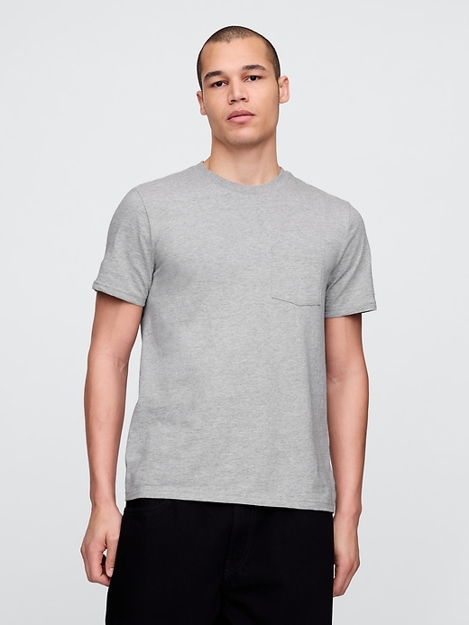 t-shirt aus bio-baumwolle für erwachsene mit tasche