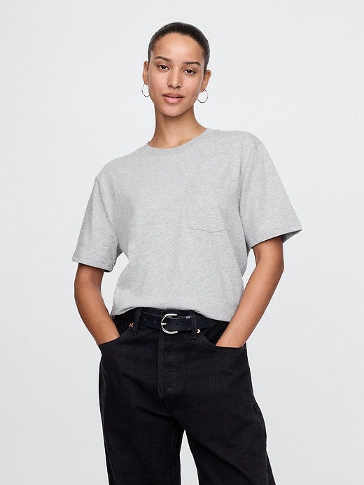 t-shirt aus bio-baumwolle für erwachsene mit tasche