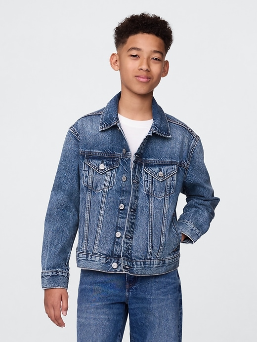 kinder-jeansjacke aus bio-baumwolle