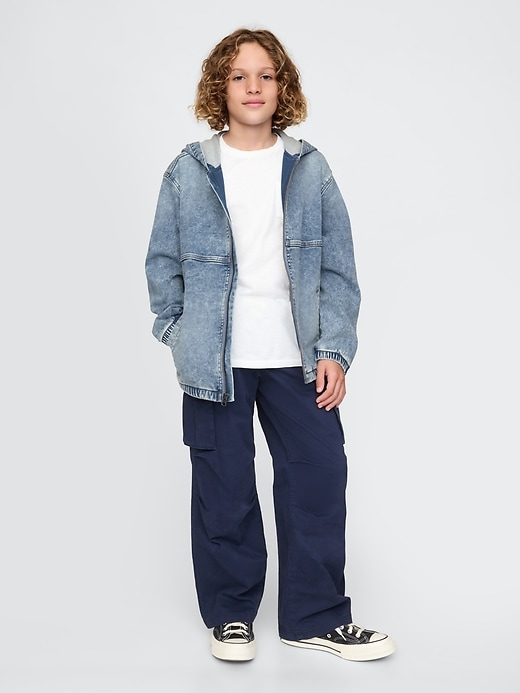 ultraweiche kinder-denim-kapuzenjacke
