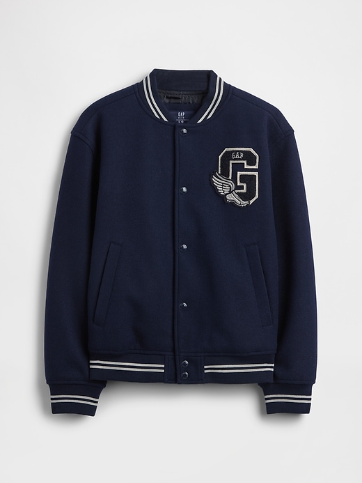 bomberjacke mit college-logo für kinder
