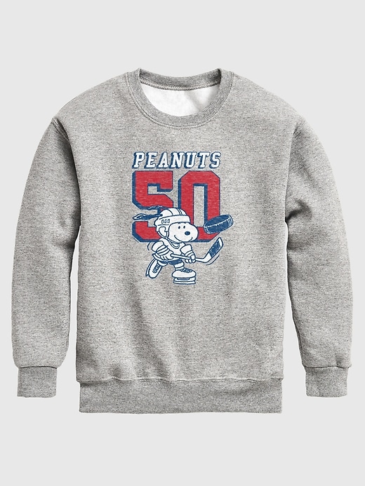 peanuts snoopy hockey rundhals-fleece-sweatshirt für kinder