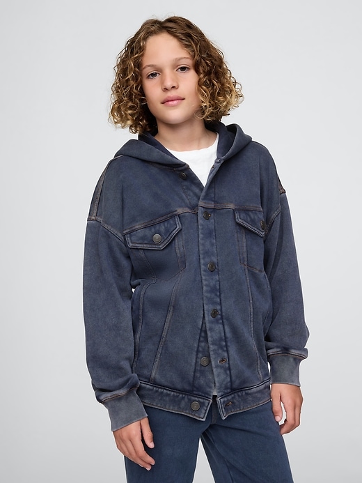kinder-kapuzenpullover mit icon-motiv jeansjacke
