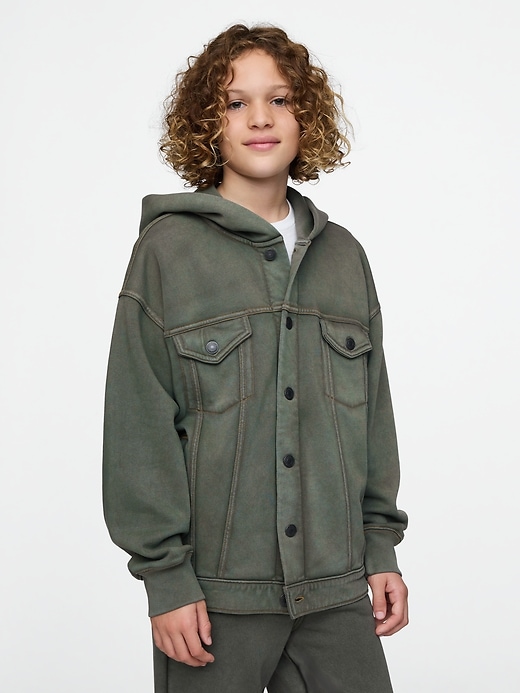 kinder-kapuzenpullover mit icon-motiv jeansjacke