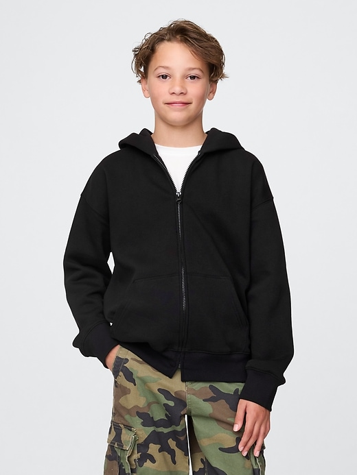 vintage soft kinder-kapuzenjacke mit reißverschluss