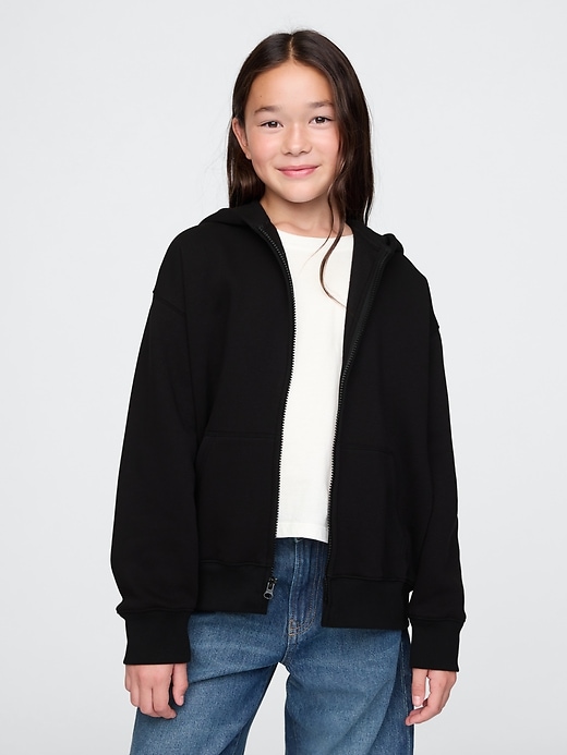 vintage soft kinder-kapuzenjacke mit reißverschluss