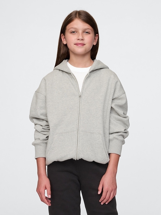 vintage soft kinder-kapuzenjacke mit reißverschluss