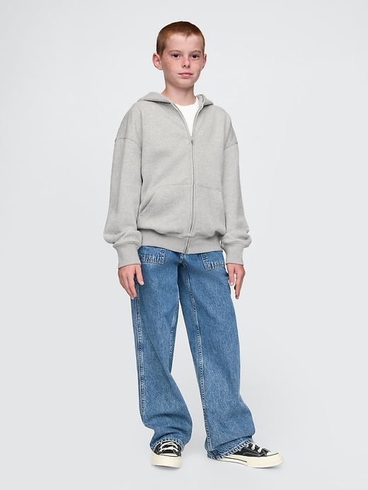 vintage soft kinder-kapuzenjacke mit reißverschluss