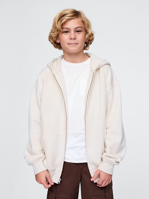vintage soft kinder-kapuzenjacke mit reißverschluss