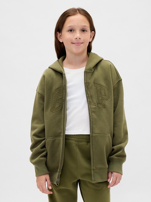 vintagesoft logo-kapuzenjacke für kinder mit reißverschluss