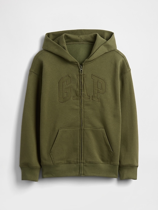 vintagesoft logo-kapuzenjacke für kinder mit reißverschluss