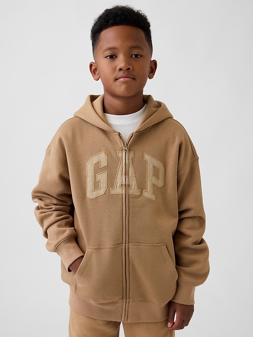 vintagesoft logo-kapuzenjacke für kinder mit reißverschluss