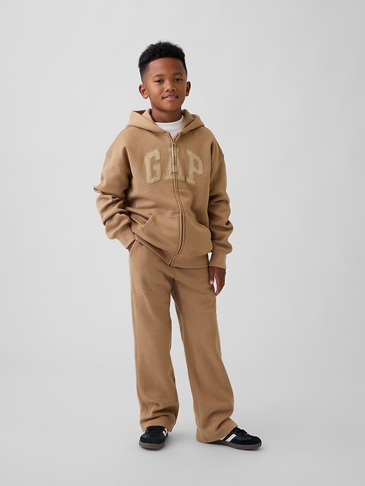vintagesoft logo-kapuzenjacke für kinder mit reißverschluss