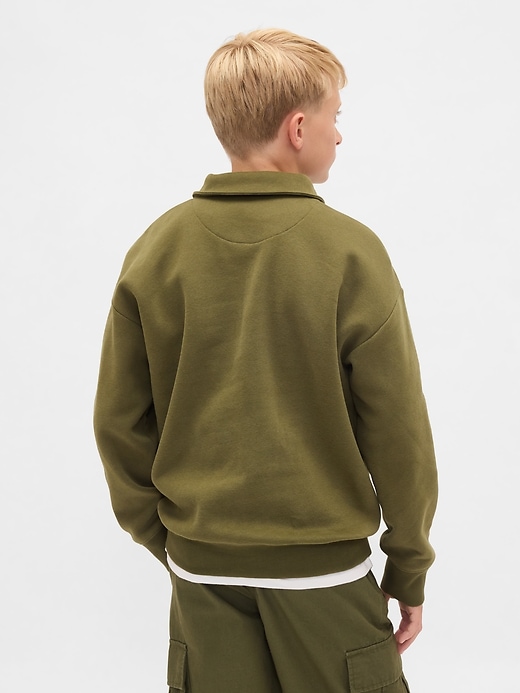 vintage-pullover für kinder mit viertelreißverschluss
