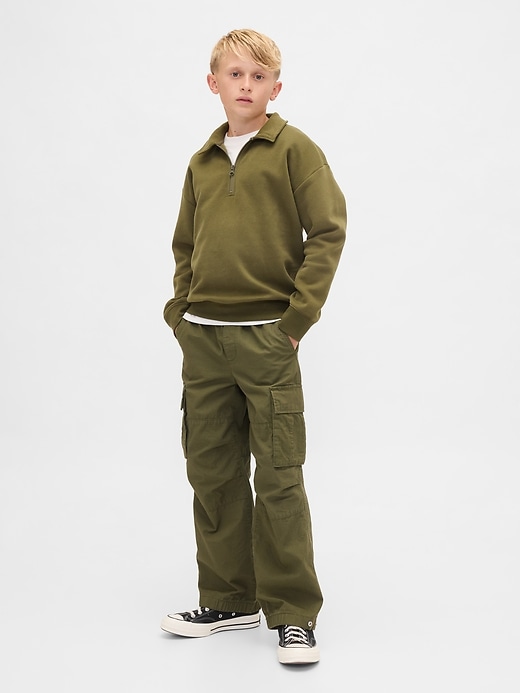 vintage-pullover für kinder mit viertelreißverschluss