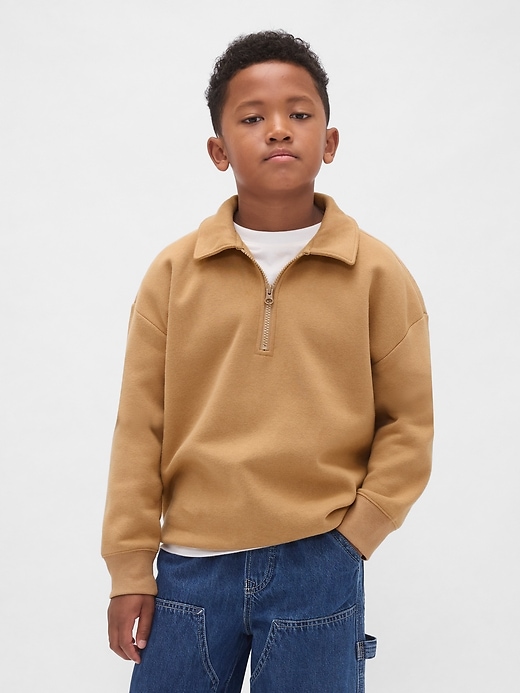 vintage-pullover für kinder mit viertelreißverschluss