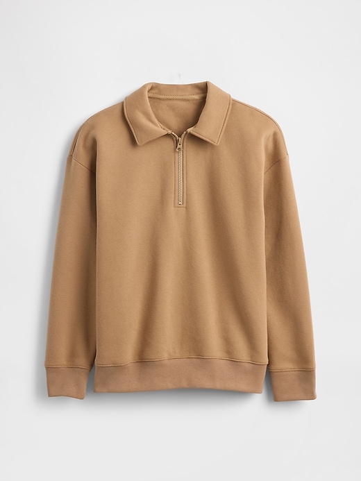 vintage-pullover für kinder mit viertelreißverschluss