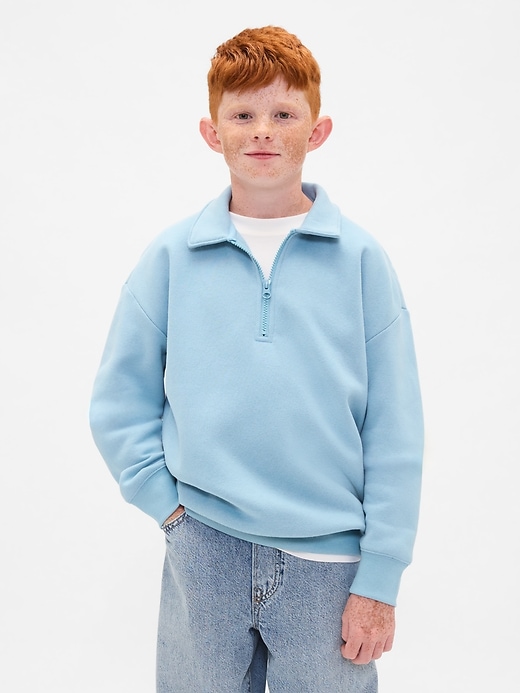 vintage-pullover für kinder mit viertelreißverschluss