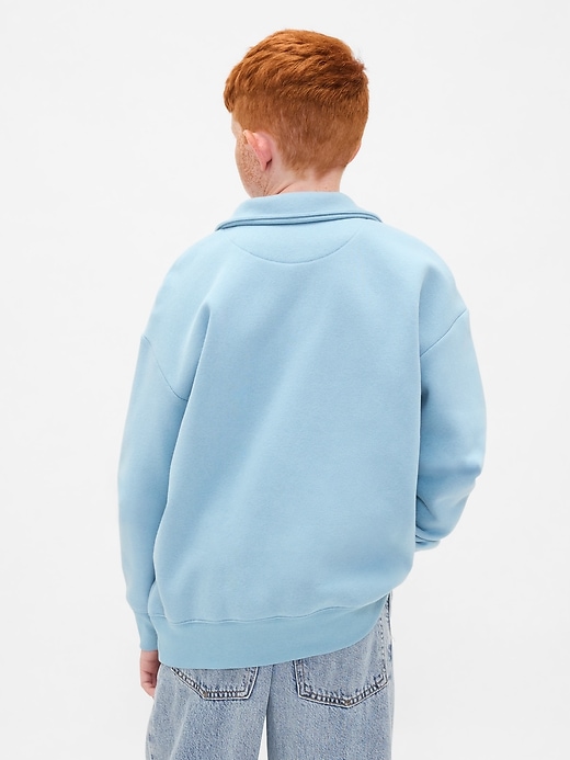 vintage-pullover für kinder mit viertelreißverschluss