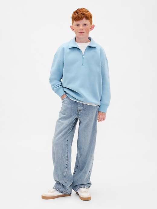 vintage-pullover für kinder mit viertelreißverschluss