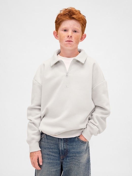 vintage-pullover für kinder mit viertelreißverschluss