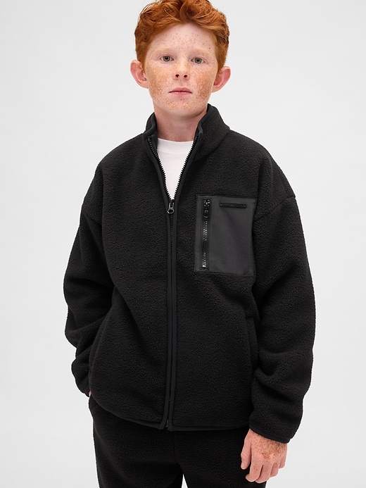 lässige sherpa-jacke für kinder
