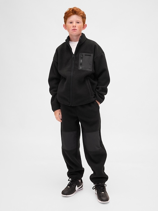 lässige sherpa-jacke für kinder