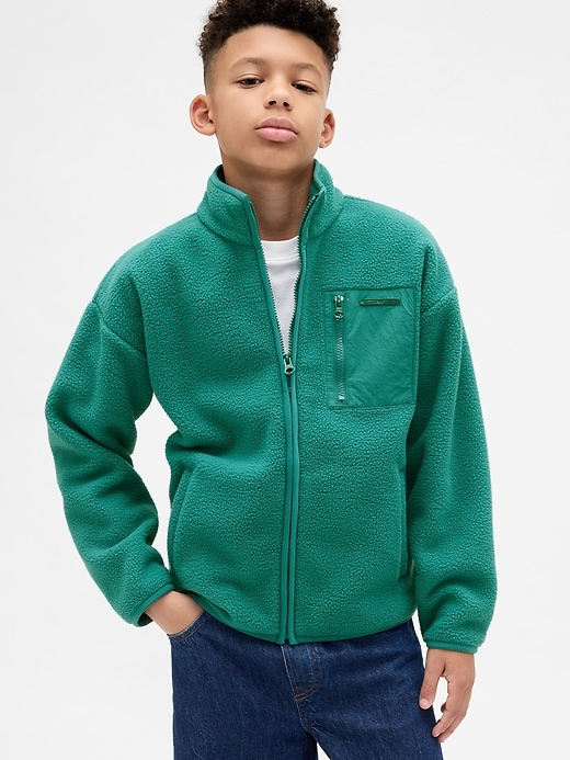 lässige sherpa-jacke für kinder