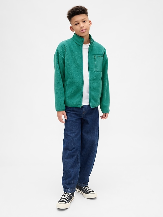 lässige sherpa-jacke für kinder